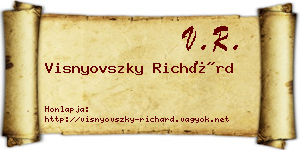 Visnyovszky Richárd névjegykártya